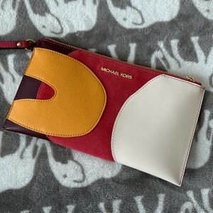 Michael Kors Jet Set Travel Large Patchwork Wristlet Light Berry Sorbet